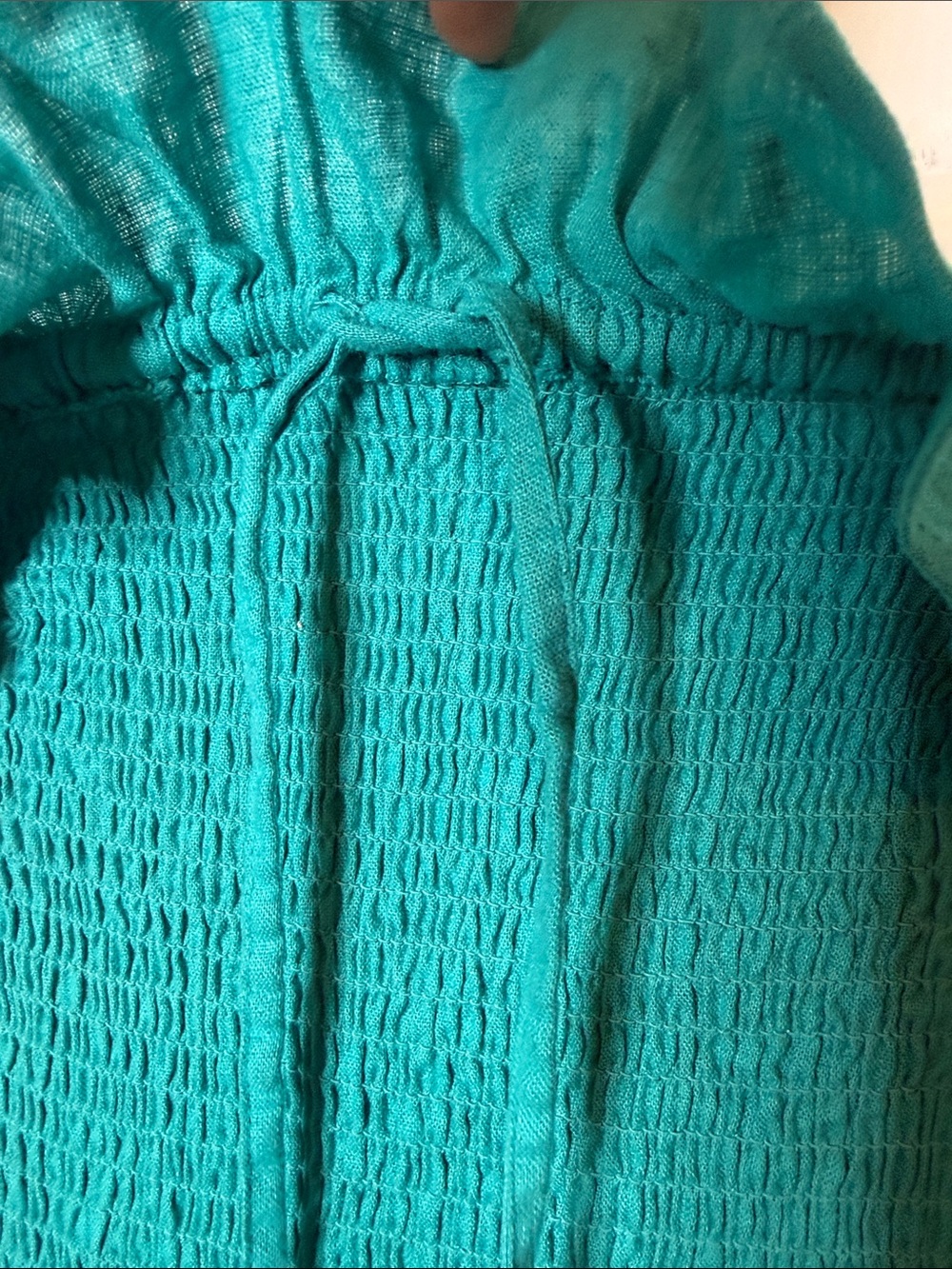 Free People Lush Life Linen Blend Strapless Ruffle Smocked Maxi Dress - Teal - Picture 9 of 11